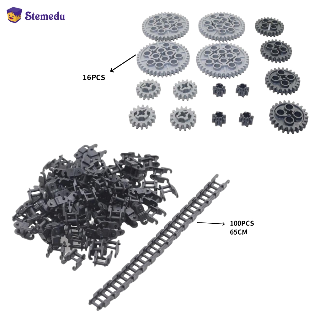 Toy Train Track Set - 16 adet MOC yapı taşları diş