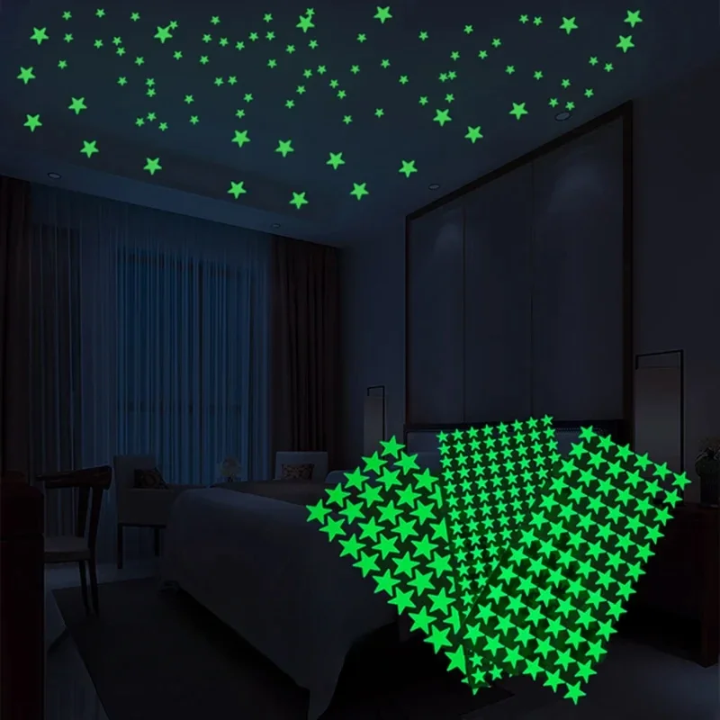 Glow In Dark Stars - Çocuk Odaları için Aydınlık Duvar Çıkartmaları