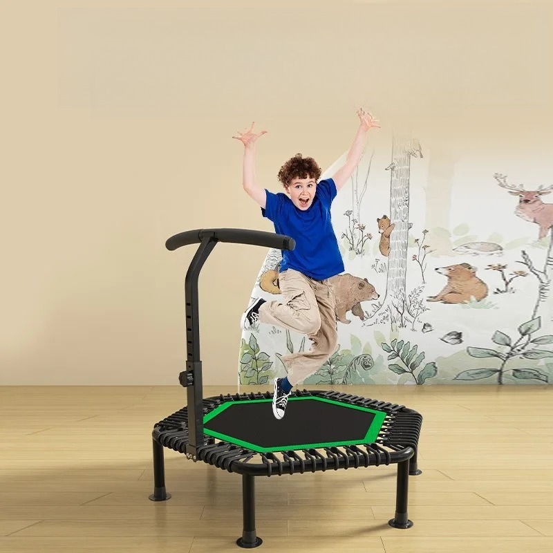 Trampoline Mini Indoor - Taşınabilir Altıgen Elastik Halatlı Zıplama Yatağı,