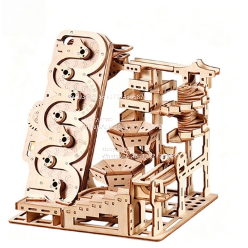 Marble Run Set - Ury 3D Ahşap Bulmaca Elektrikli Raylı