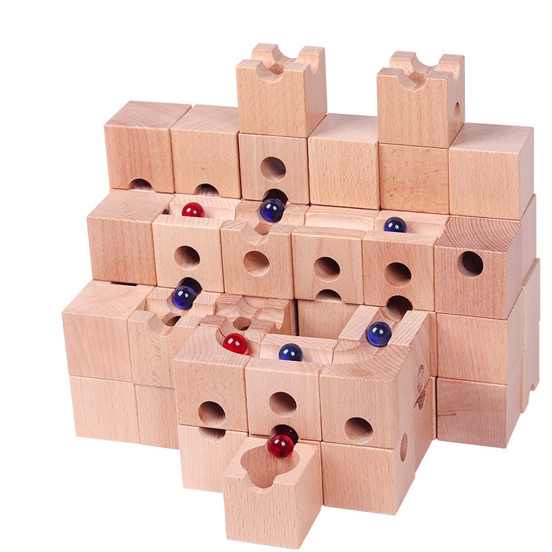 Marble Run Set - Masif Ahşap Bilye Pisti Yapım Seti