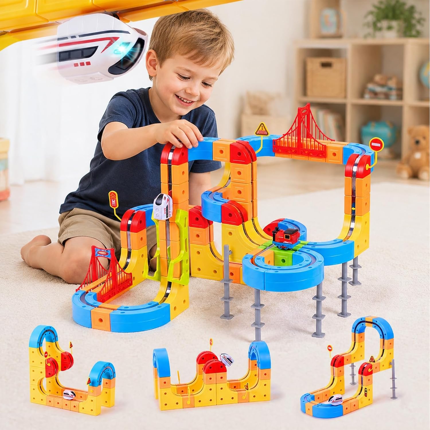 Toy Train Track Set - Çocuklar için Elektromanyetik Levitasyonlu Tren Seti