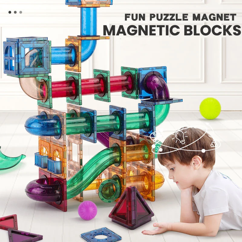 Marble Run Set - Manyetik Levha Yapı Taşı Tasarımcı Mıknatıs