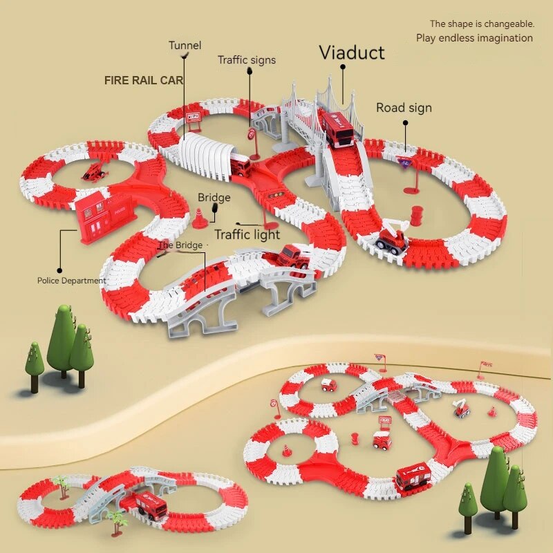 İtfaiye yolu montaj araba mühe - Toy Train Track Set incelemesi ve fiyatı