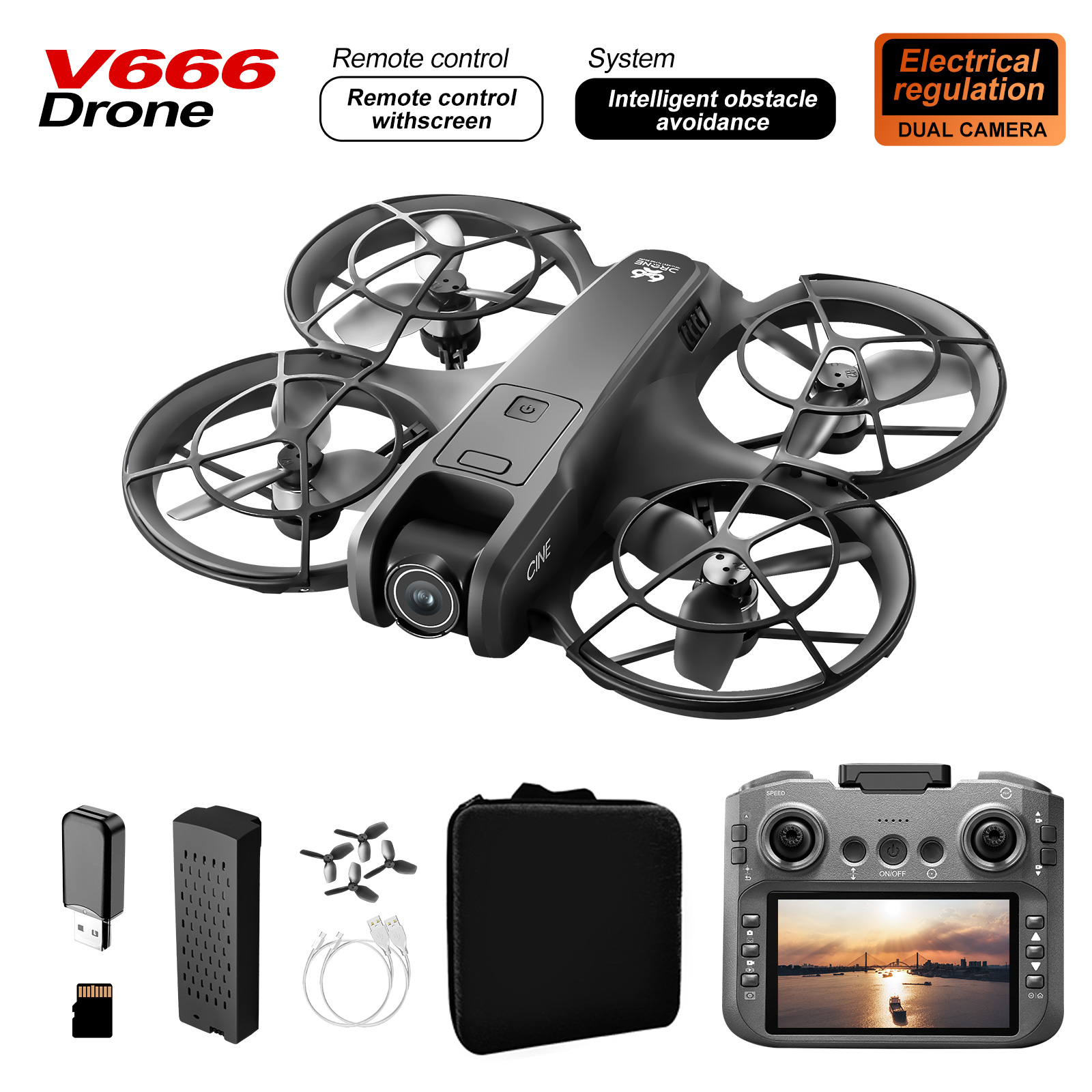 Yeni V666 Mini Drone 4K Profes - Toys For Kids Video incelemesi ve fiyatı
